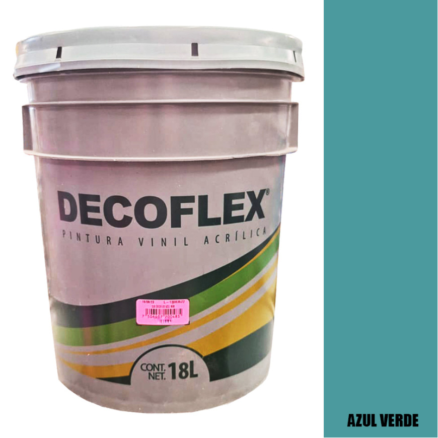 PINTURA VINILICA DECOFLEX AZUL VERDE 18 LTS PARA INTERIOR.