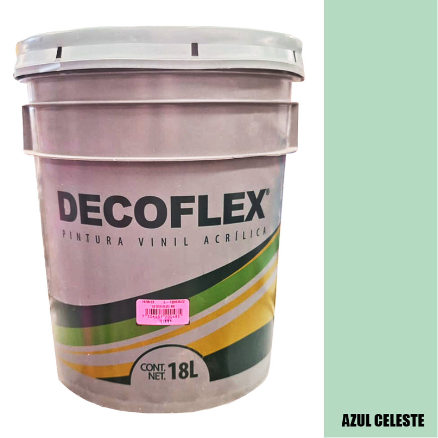 PINTURA VINILICA DECOFLEX AZUL CELESTE 18 LTS PARA INTERIOR.