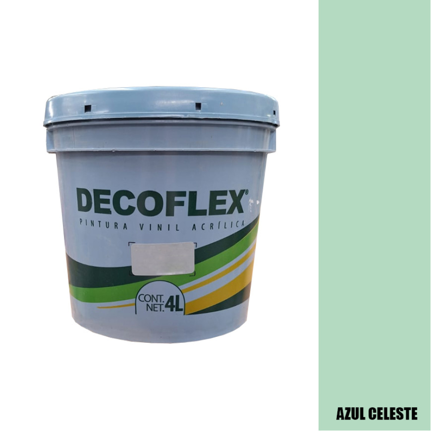 PINTURA VINILICA DECOFLEX AZUL CELESTE 4 LTS PARA INTERIOR.