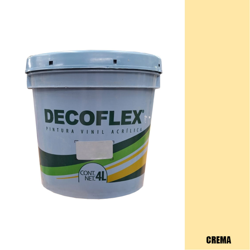 PINTURA VINILICA DECOFLEX CREMA  4 LTS PARA INTERIOR.