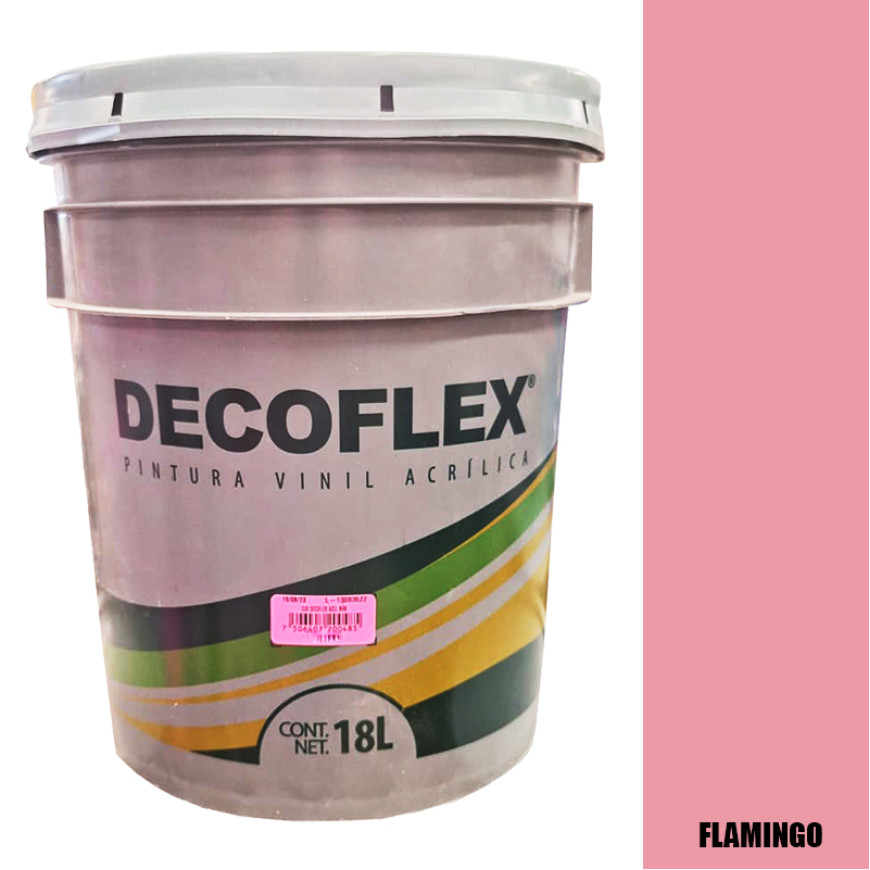PINTURA VINILICA DECOFLEX FLAMINGO 18 LTS PARA INTERIOR.
