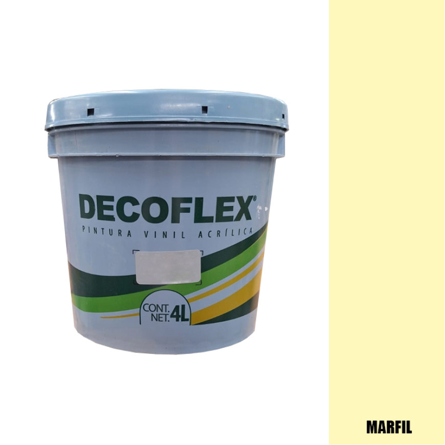 PINTURA VINILICA DECOFLEX MARFIL  4 LTS PARA INTERIOR.
