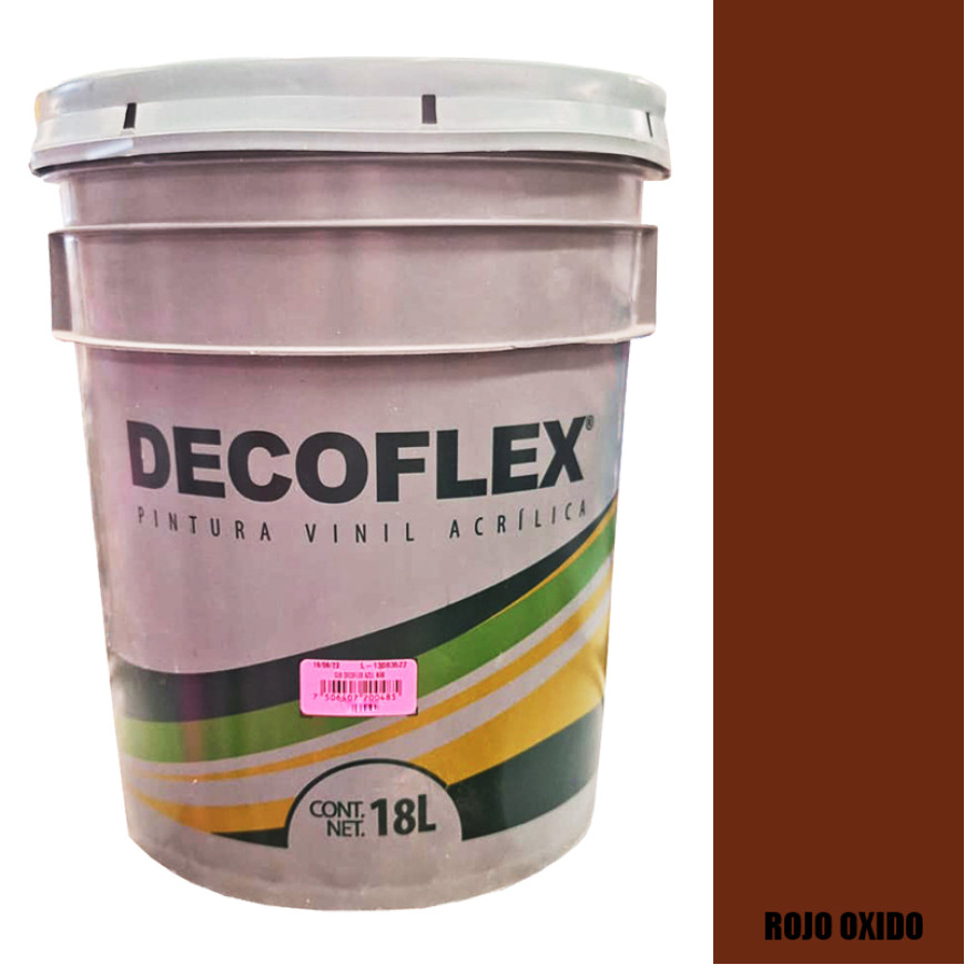PINTURA VINILICA DECOFLEX ROJO OXIDO 18 LTS PARA INTERIOR.