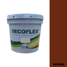 PINTURA VINILICA DECOFLEX ROJO OXIDO  4 LTS PARA INTERIOR.