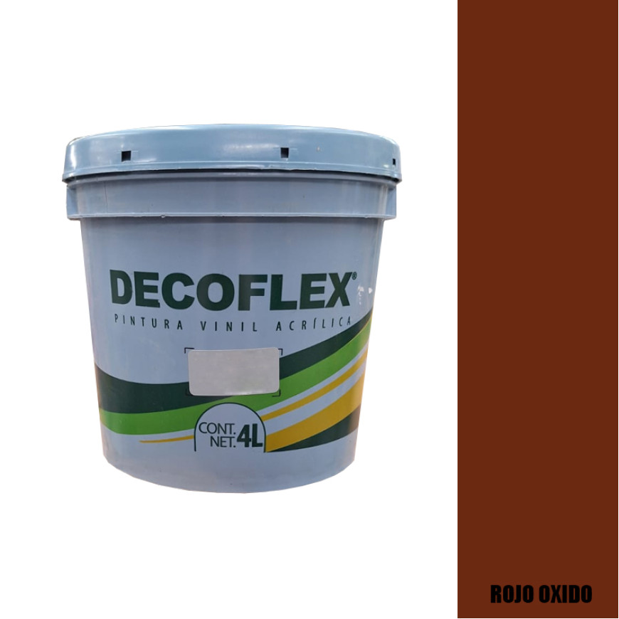 PINTURA VINILICA DECOFLEX ROJO OXIDO  4 LTS PARA INTERIOR.