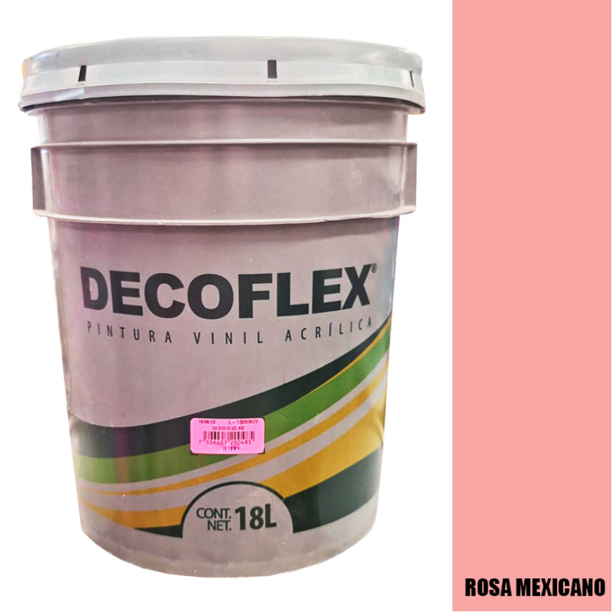PINTURA VINILICA DECOFLEX ROSA MEXICANO 18 LTS PARA INTERIOR.