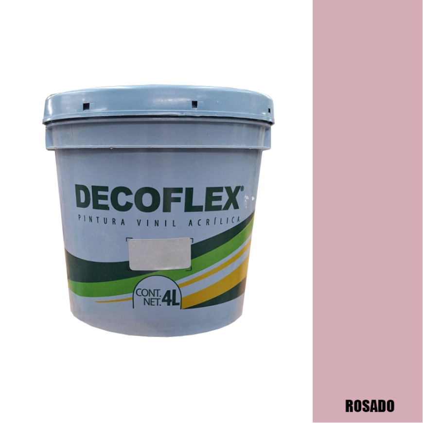 PINTURA VINILICA DECOFLEX ROSADO  4 LTS PARA INTERIOR.