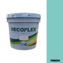 PINTURA VINILICA DECOFLEX TURQUESA  4 LTS PARA INTERIOR.