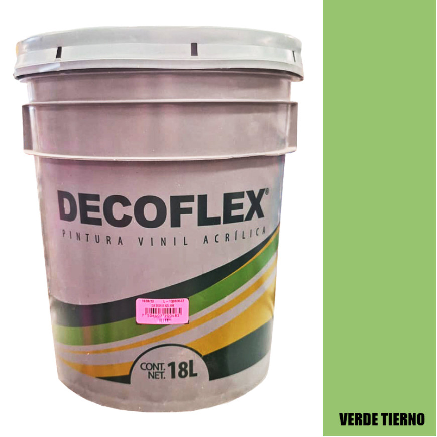 PINTURA VINILICA DECOFLEX VDE TIERNO 18 LTS PARA INTERIOR.