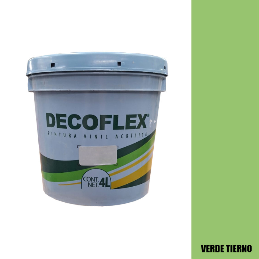 PINTURA VINILICA DECOFLEX VDE TIERNO 4 LTS PARA INTERIOR.