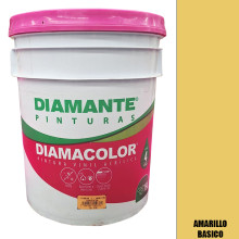 PINTURA VINILICA DIAMACOLOR AMARILLO BASICO 19LTS INTERIOR Y EXTERIOR LAVABLE.