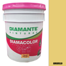 PINTURA VINILICA DIAMACOLOR AMARILLO 19LTS INTERIOR Y EXTERIOR LAVABLE.