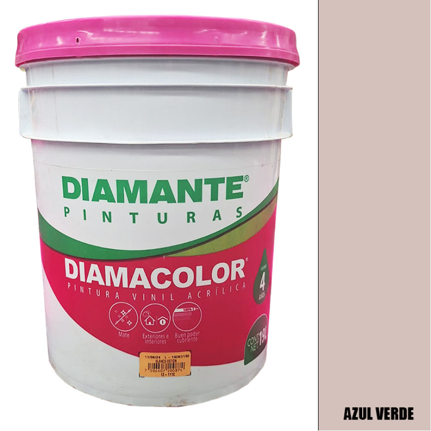 PINTURA VINILICA DIAMACOLOR BLANCO OSTION 19LTS INTERIOR Y EXTERIOR LAVABLE.
