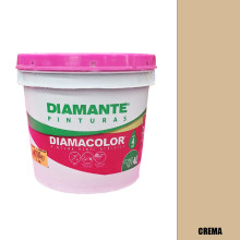 PINTURA VINILICA DIAMACOLOR CREMA 4 LITROS INTERIOR Y EXTERIOR LAVABLE.