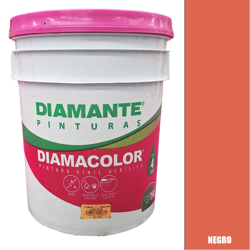 PINTURA VINILICA DIAMACOLOR NARANJA BASICO 19LTS INTERIOR Y EXTERIOR LAVABLE.