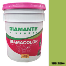 PINTURA VINILICA DIAMACOLOR VERDE TIERNO  19LTS INTERIOR Y EXTERIOR LAVABLE.