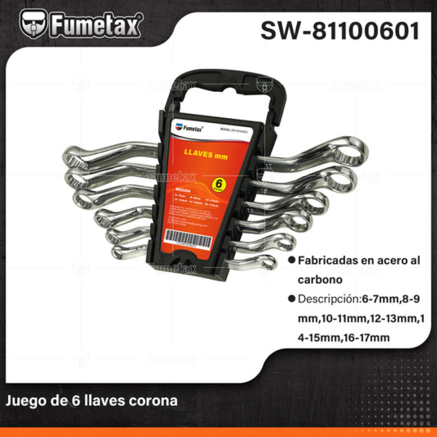 JUEGO  6 LLAVES COMBINADAS SW-81100601