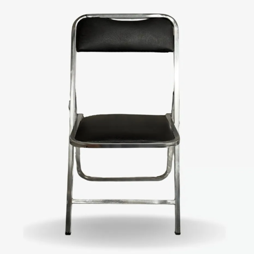 SILLA PLEGABLE NEGRA CROMADA MX